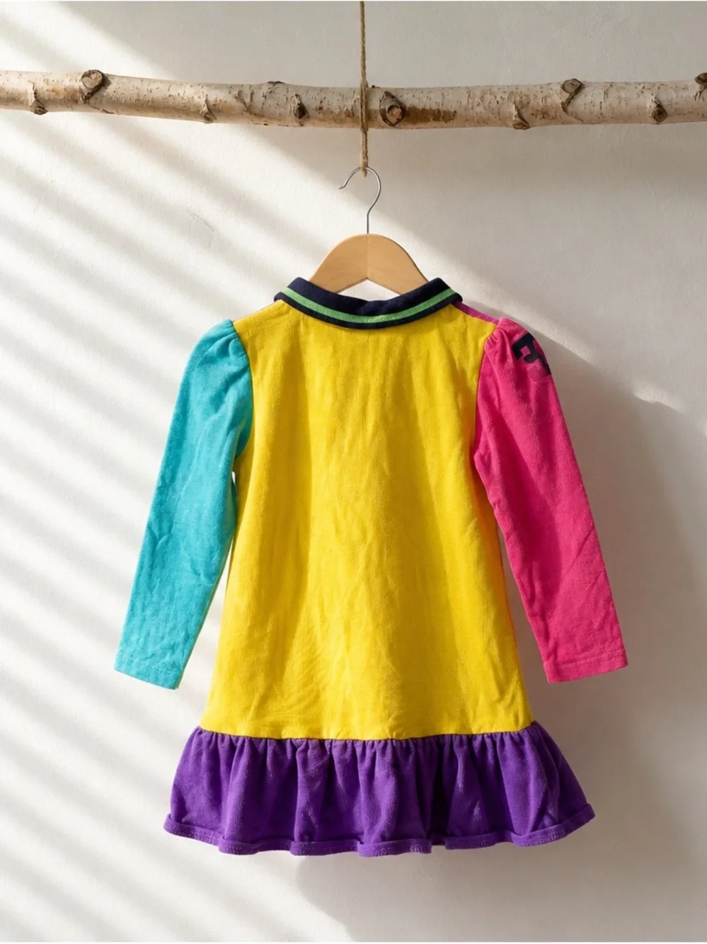 Ralph Lauren Girls' Purple Colorblock Polo Dress